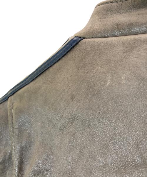 Schott（ショット）Schott (ショット) 袖ラインライダースジャケット グレー サイズ:Mの古着・服飾アイテム