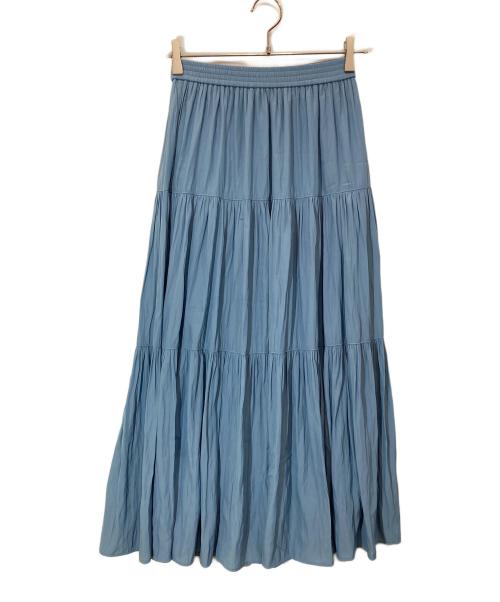 allureville（アルアバイル）allureville (アルアバイル) ティアードロングスカート ブルー サイズ:1の古着・服飾アイテム