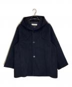 GALERIE VIEギャルリーヴィー）の古着「ウールカシミヤダブルフェイス フーデットコート」｜ネイビー