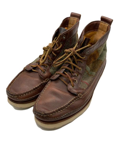 NIGEL CABOURN（ナイジェルケーボン）NIGEL CABOURN (ナイジェルケーボン) YUKETEN (ユケテン) ツイード切替ブーツ ブラウン サイズ:9の古着・服飾アイテム