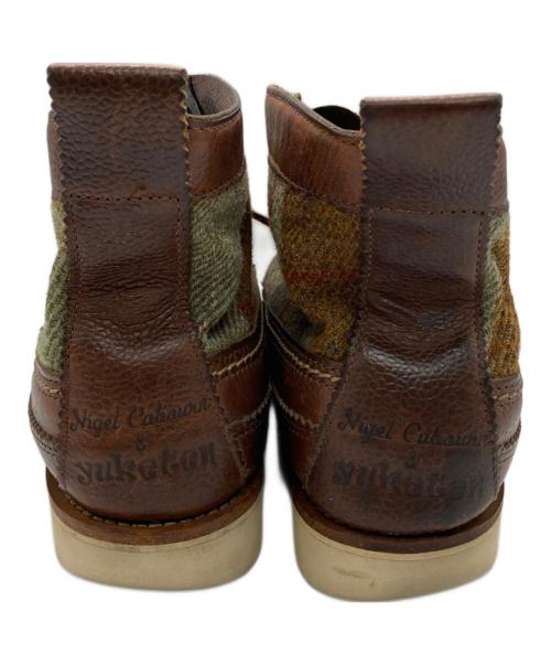NIGEL CABOURN（ナイジェルケーボン）NIGEL CABOURN (ナイジェルケーボン) YUKETEN (ユケテン) ツイード切替ブーツ ブラウン サイズ:9の古着・服飾アイテム