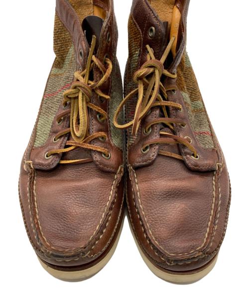 NIGEL CABOURN（ナイジェルケーボン）NIGEL CABOURN (ナイジェルケーボン) YUKETEN (ユケテン) ツイード切替ブーツ ブラウン サイズ:9の古着・服飾アイテム