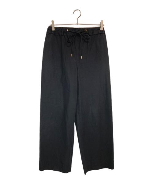 MACPHEE（マカフィー）MACPHEE (マカフィー) コットンタイプライター ギャザーストレートパンツ ブラック サイズ:34の古着・服飾アイテム