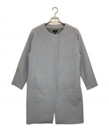 theory（セオリー）の古着「ノーカラーコート」｜ブルー