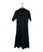 LAUREN RALPH LAURENローレンラルフローレン）の古着「S/Sリブニットワンピース」｜ブラック