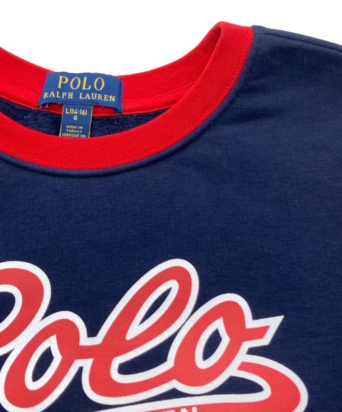 POLO RALPH LAUREN（ポロ・ラルフローレン）POLO RALPH LAUREN (ポロ・ラルフローレン) クルーネックスウェット ネイビー サイズ:14-16の古着・服飾アイテム