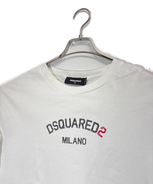 DSQUARED2（ディースクエアード）DSQUARED2 (ディースクエアード) プリントTシャツ ホワイト サイズ:XLの古着・服飾アイテム