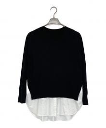 icB（アイシービー）の古着「クロスコンビ シャツドッキングプルオーバー」｜ブラック