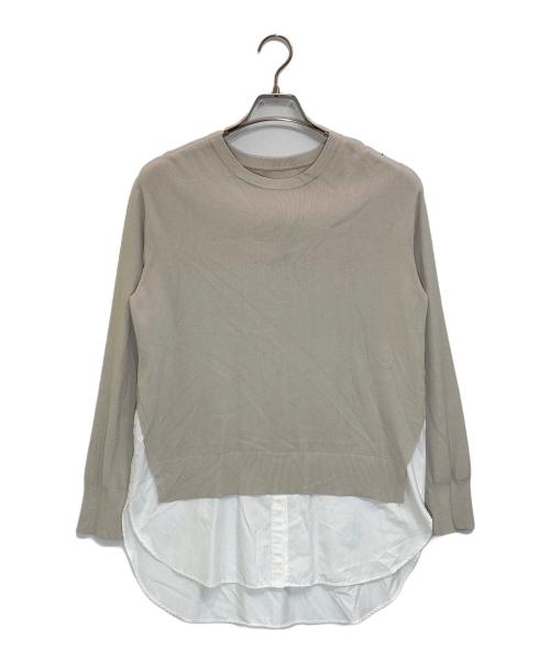 icB（アイシービー）icB (アイシービー) クロスコンビ シャツドッキングプルオーバー ベージュ サイズ:Sの古着・服飾アイテム