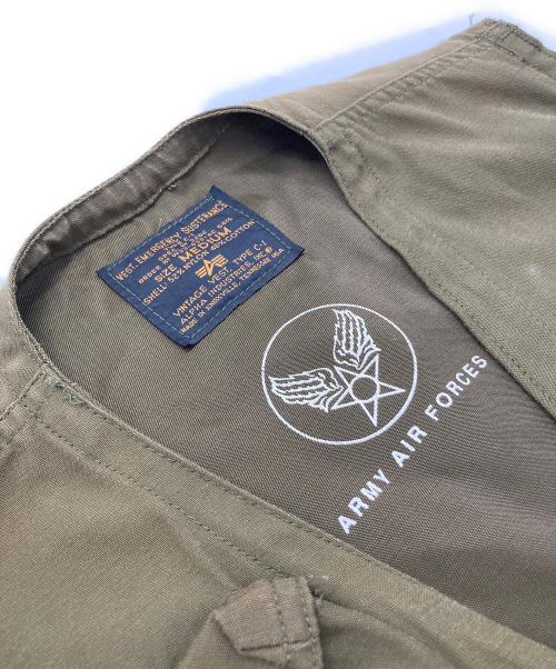ALPHA（アルファ）ALPHA (アルファ) C1 ミリタリーベスト カーキ サイズ:Mの古着・服飾アイテム