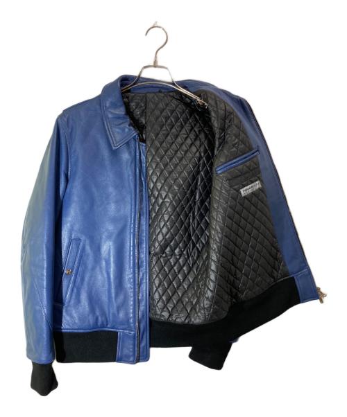 roar（ロアー）roar (ロアー) マリリンモンローペイントレザーライダース ブルー サイズ:2の古着・服飾アイテム