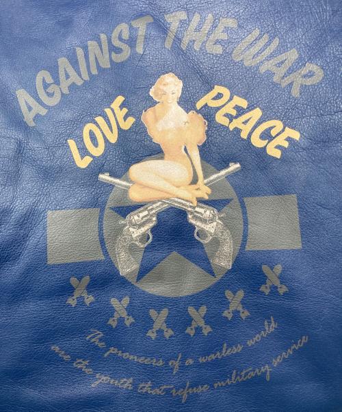 roar（ロアー）roar (ロアー) マリリンモンローペイントレザーライダース ブルー サイズ:2の古着・服飾アイテム