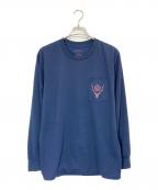 South2 West8サウスツー ウエストエイト）の古着「L/S Round Pocket Tee -Circle Horn」｜ネイビー