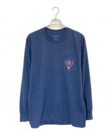 South2 West8（サウスツー ウエストエイト）の古着「L/S Round Pocket Tee -Circle Horn」｜ネイビー