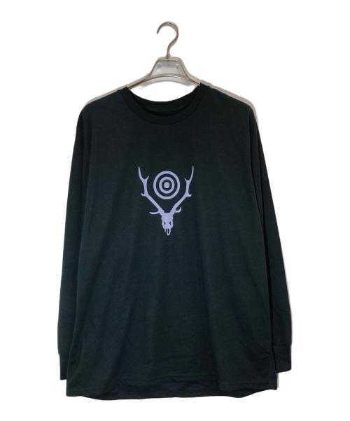 South2 West8（サウスツー ウエストエイト）south2 west8 (サウスツー ウエストエイト) L/S Crew Neck Tee - Skull&Target ブラック サイズ:Lの古着・服飾アイテム