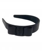 Salvatore Ferragamoサルヴァトーレ フェラガモ）の古着「ヴァラリボンレザーカチューシャ」｜ブラック