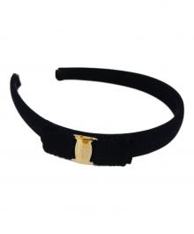 Salvatore Ferragamo（サルヴァトーレ フェラガモ）の古着「ヴァラリボンカチューシャ」｜ブラック