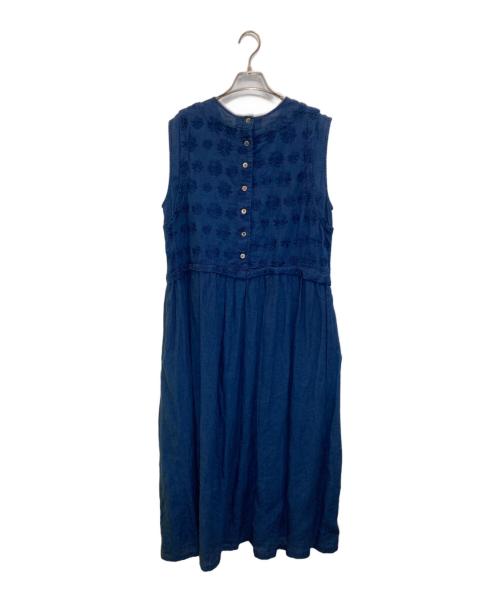 nest Robe（ネストローブ）nest Robe (ネストローブ) 刺繍インディゴリネンワンピース インディゴ サイズ:下記参照の古着・服飾アイテム