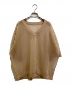 CLANEクラネ）の古着「SHEER VNECK KNIT TOPS」｜ベージュ