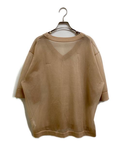 CLANE（クラネ）CLANE (クラネ) SHEER VNECK KNIT TOPS ベージュ サイズ:1の古着・服飾アイテム