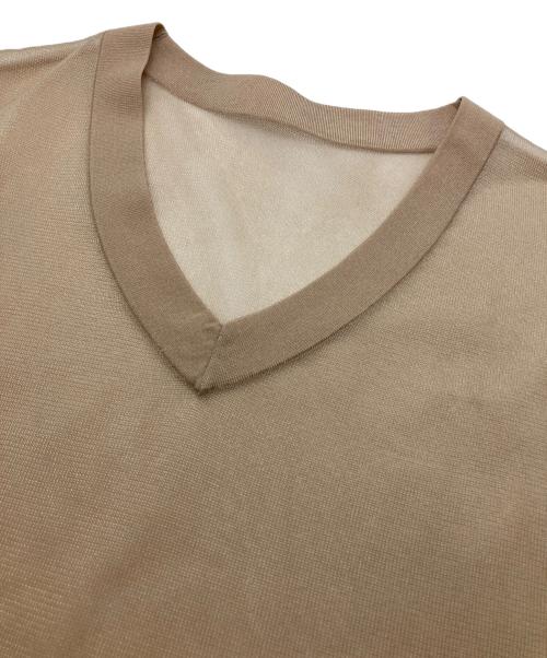 CLANE（クラネ）CLANE (クラネ) SHEER VNECK KNIT TOPS ベージュ サイズ:1の古着・服飾アイテム