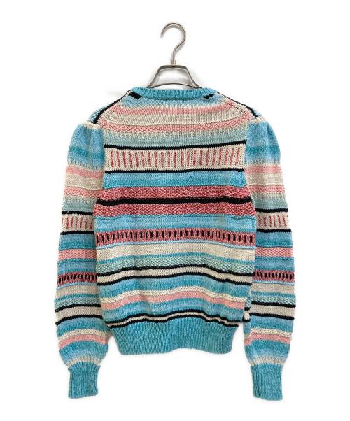 POLO RALPH LAUREN（ポロ・ラルフローレン）POLO RALPH LAUREN (ポロ・ラルフローレン) マルチボーダーニット ブルー サイズ:Ⅿの古着・服飾アイテム