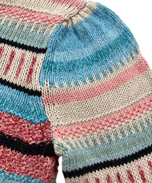 POLO RALPH LAUREN（ポロ・ラルフローレン）POLO RALPH LAUREN (ポロ・ラルフローレン) マルチボーダーニット ブルー サイズ:Ⅿの古着・服飾アイテム