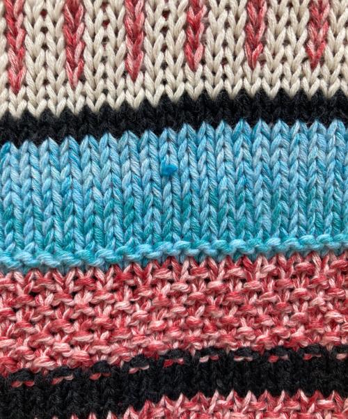 POLO RALPH LAUREN（ポロ・ラルフローレン）POLO RALPH LAUREN (ポロ・ラルフローレン) マルチボーダーニット ブルー サイズ:Ⅿの古着・服飾アイテム