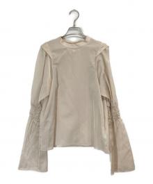 Noble（ノーブル）の古着「ブライトシアーフレアスリーブブラウス」｜ベージュ