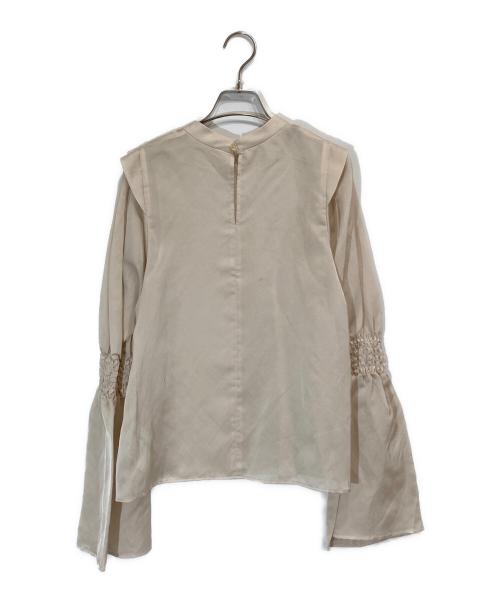 Noble（ノーブル）Noble (ノーブル) ブライトシアーフレアスリーブブラウス ベージュ サイズ:FREEの古着・服飾アイテム
