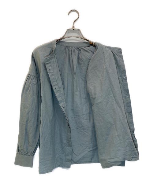 HUIS（ハウス）HUIS (ハウス) コットンリネンバルーンスリーブワイドブラウス グレー サイズ:FREEの古着・服飾アイテム