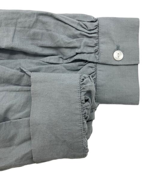 HUIS（ハウス）HUIS (ハウス) コットンリネンバルーンスリーブワイドブラウス グレー サイズ:FREEの古着・服飾アイテム