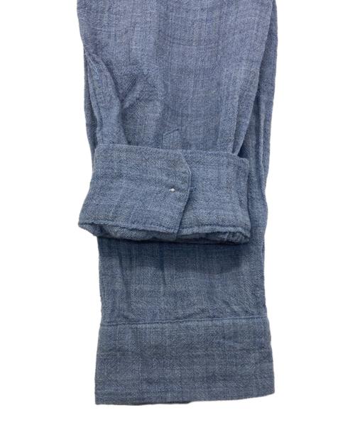 HUIS（ハウス）HUIS (ハウス) ウォッシャブルウールワイドブラウス ブルー サイズ:Fの古着・服飾アイテム