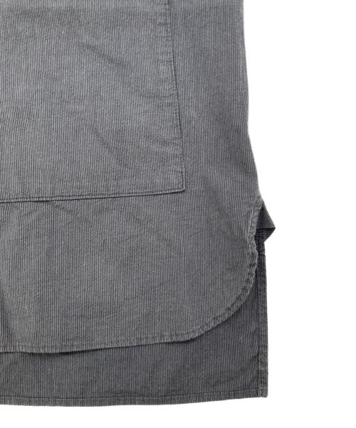 HUIS（ハウス）HUIS (ハウス) コードレーンバンドカラーロングシャツ ブラック サイズ:Fの古着・服飾アイテム