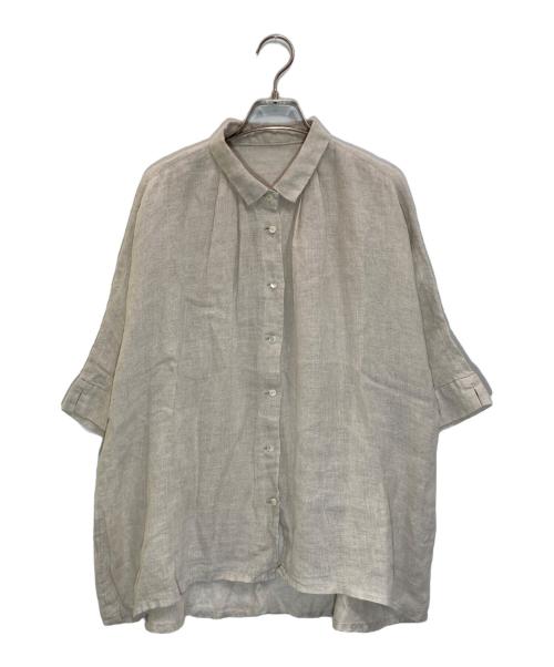 群言堂（グンゲンドウ）群言堂 (グンゲンドウ) リネンワイドブラウス ベージュ サイズ:Freeの古着・服飾アイテム