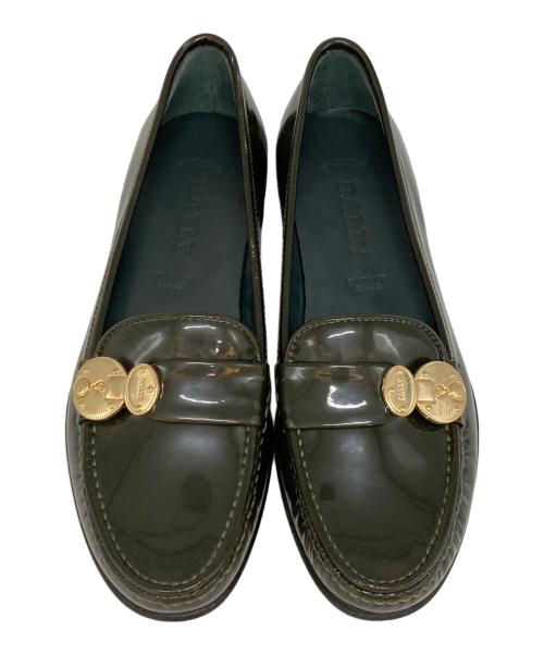 BALLY（バリー）BALLY (バリー) パテントローファー オリーブ サイズ:35の古着・服飾アイテム