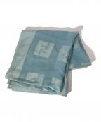 FENDIフェンディ）の古着「ズッカ柄シルク混ストール」｜ブルー