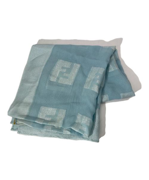 FENDI（フェンディ）FENDI (フェンディ) ズッカ柄シルク混ストール ブルーの古着・服飾アイテム