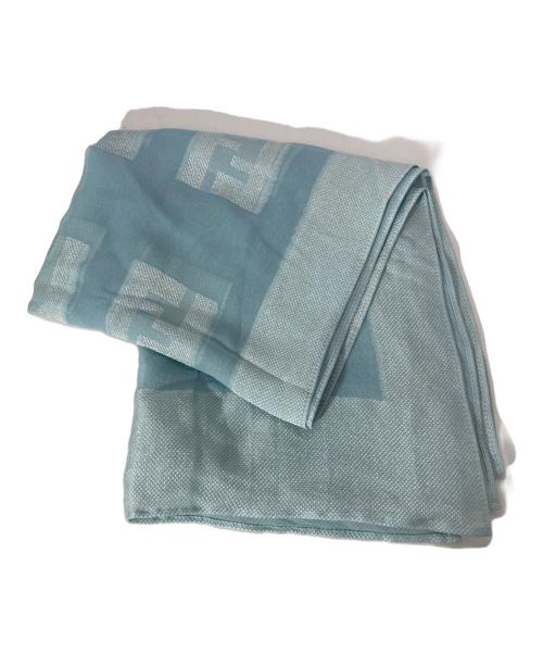 FENDI（フェンディ）FENDI (フェンディ) ズッカ柄シルク混ストール ブルーの古着・服飾アイテム