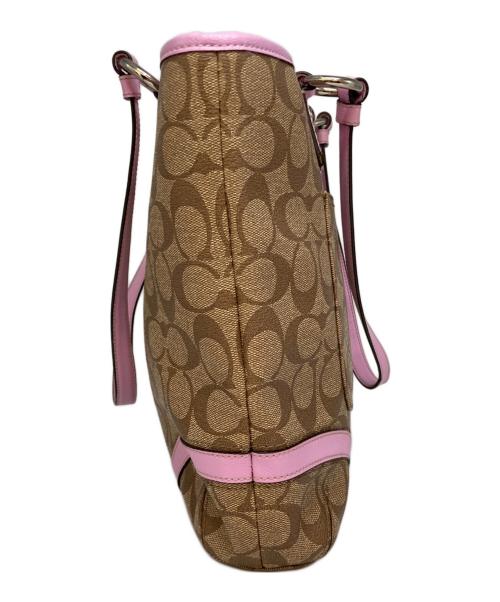 COACH（コーチ）COACH (コーチ) シグネチャートートバッグ/F18817 ベージュ×ピンク サイズ:-の古着・服飾アイテム