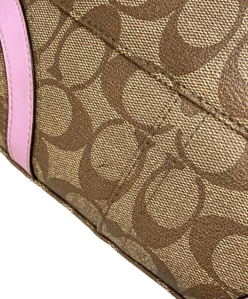 COACH（コーチ）COACH (コーチ) シグネチャートートバッグ/F18817 ベージュ×ピンク サイズ:-の古着・服飾アイテム
