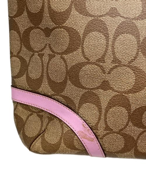 COACH（コーチ）COACH (コーチ) シグネチャートートバッグ/F18817 ベージュ×ピンク サイズ:-の古着・服飾アイテム