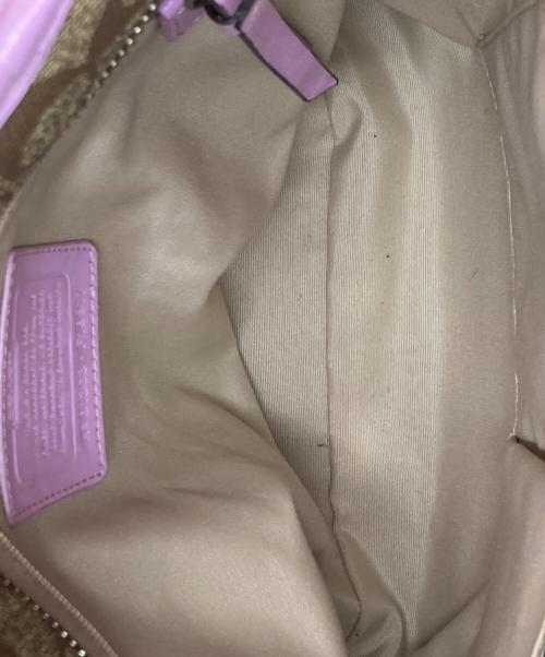 COACH（コーチ）COACH (コーチ) シグネチャートートバッグ/F18817 ベージュ×ピンク サイズ:-の古着・服飾アイテム