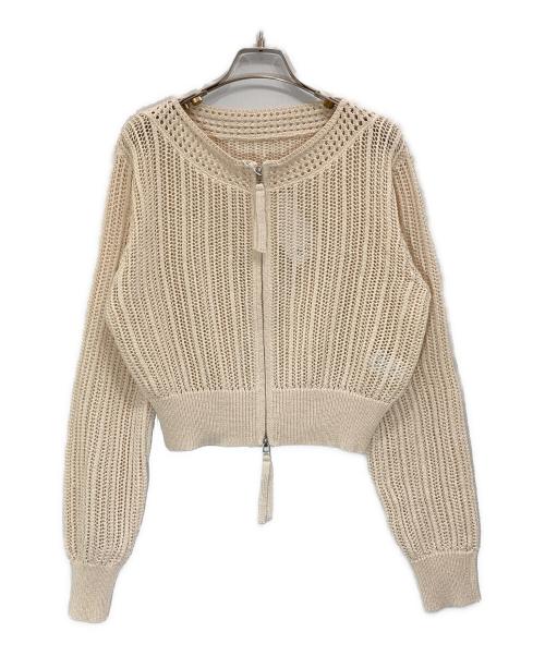 Adam et Rope（アダム エ ロペ）Adam et Rope (アダム エ ロペ) メッシュジップアップジャケット アイボリー サイズ:Fの古着・服飾アイテム