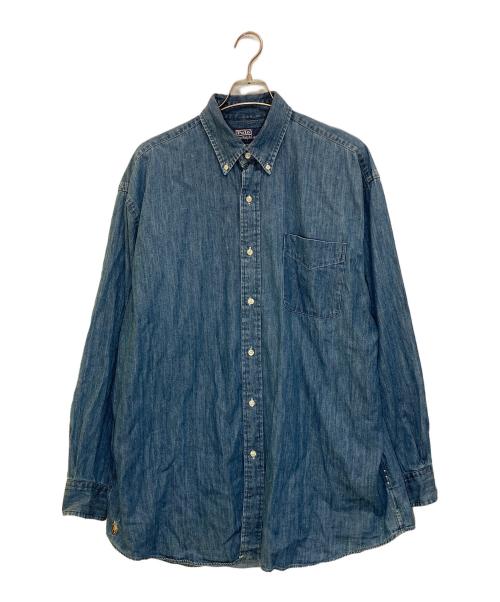 POLO RALPH LAUREN（ポロ・ラルフローレン）POLO RALPH LAUREN (ポロ・ラルフローレン) THE BIG FIT デニムボタンダウンシャツ インディゴ サイズ:Lの古着・服飾アイテム