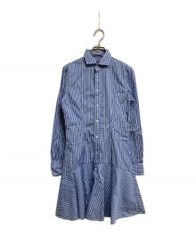 POLO RALPH LAUREN（ポロ・ラルフローレン）の古着「ストライプシャツワンピース」｜ブルー