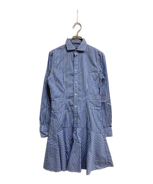POLO RALPH LAUREN（ポロ・ラルフローレン）POLO RALPH LAUREN (ポロ・ラルフローレン) ストライプシャツワンピース ブルーの古着・服飾アイテム
