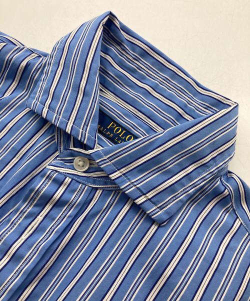 POLO RALPH LAUREN（ポロ・ラルフローレン）POLO RALPH LAUREN (ポロ・ラルフローレン) ストライプシャツワンピース ブルーの古着・服飾アイテム