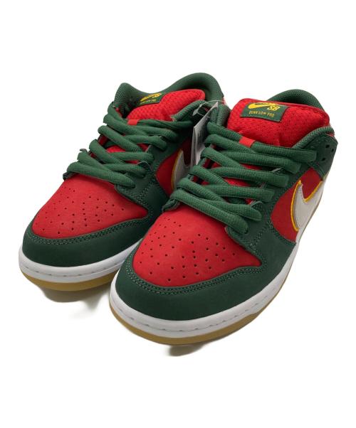 NIKE SB（ナイキエスビー）NIKE SB (ナイキエスビー) Dunk Low PRM レッド×グリーン サイズ:27.5の古着・服飾アイテム