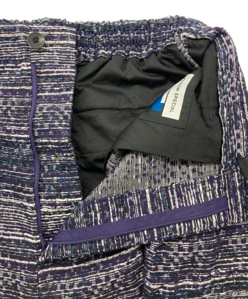 MAISON SPECIAL（メゾンスペシャル）MAISON SPECIAL (メゾンスペシャル) モールツイードジャガード2タックワイドパンツ/11232461212 パープル×ネイビー サイズ:01の古着・服飾アイテム